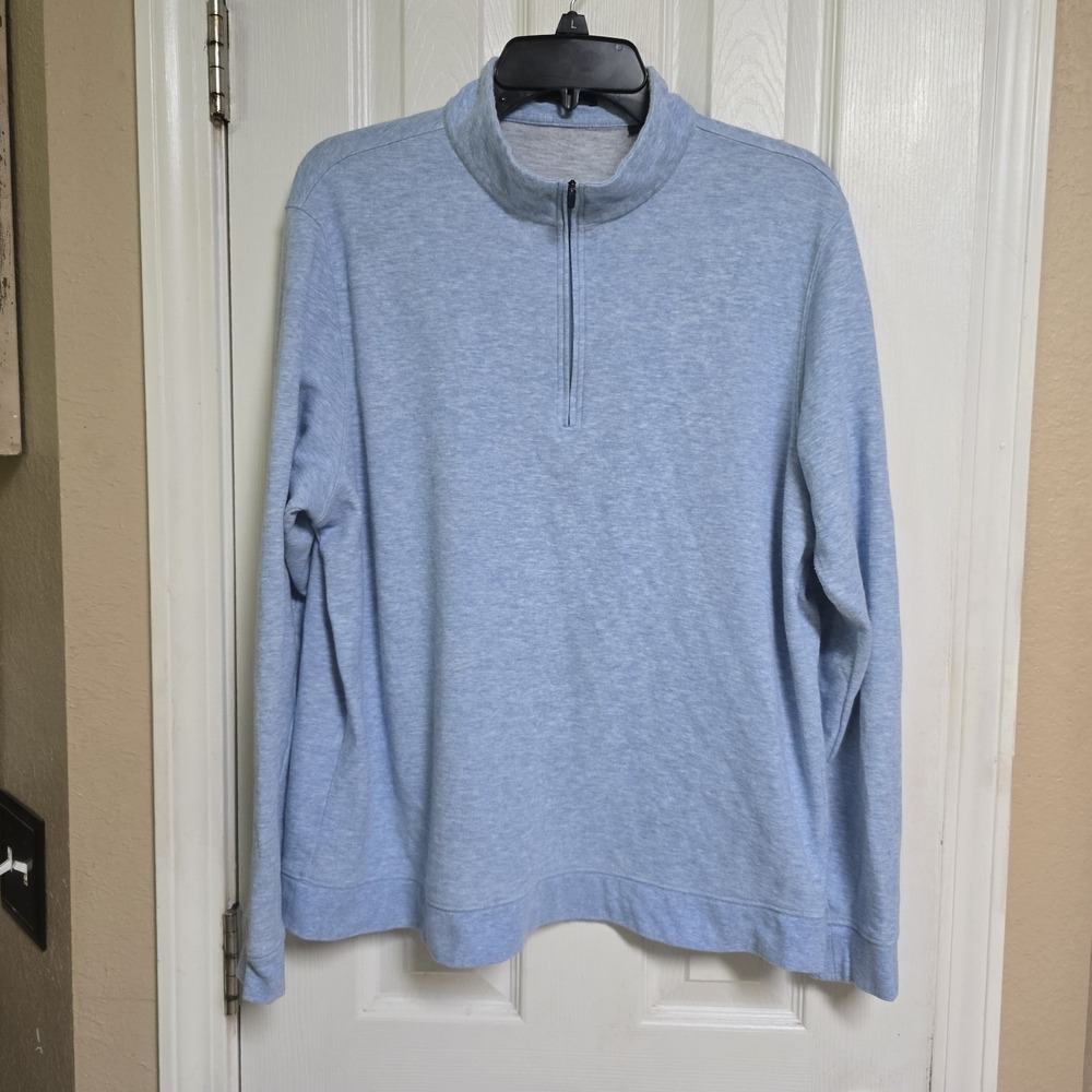 Turtleson 1/4 Zip Pullover Men's Large Blue Golf Performance Long Sleeve K40